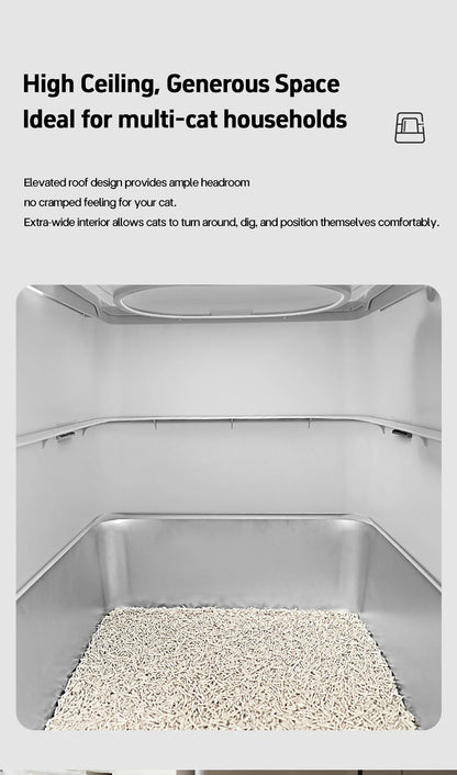 Stainless Steel Cat Litter Box with Flip Cover