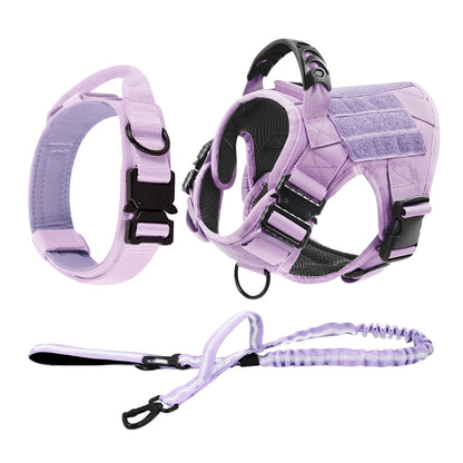 Military Pink Camouflage Dog Harness For Large Medium Dogs Harnesses Leash Adjustable Pet German Shepherd Tactical Training Vest