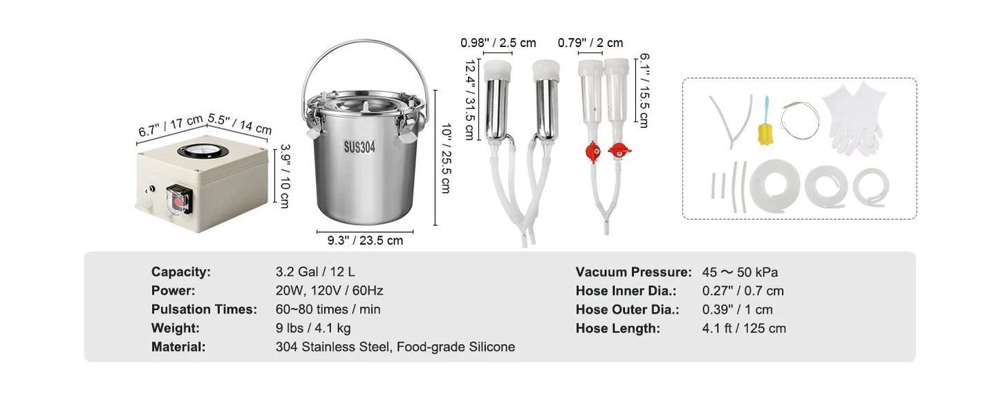 Milking Machine Stainless Steel Automatic Pulsation Cup Tubes