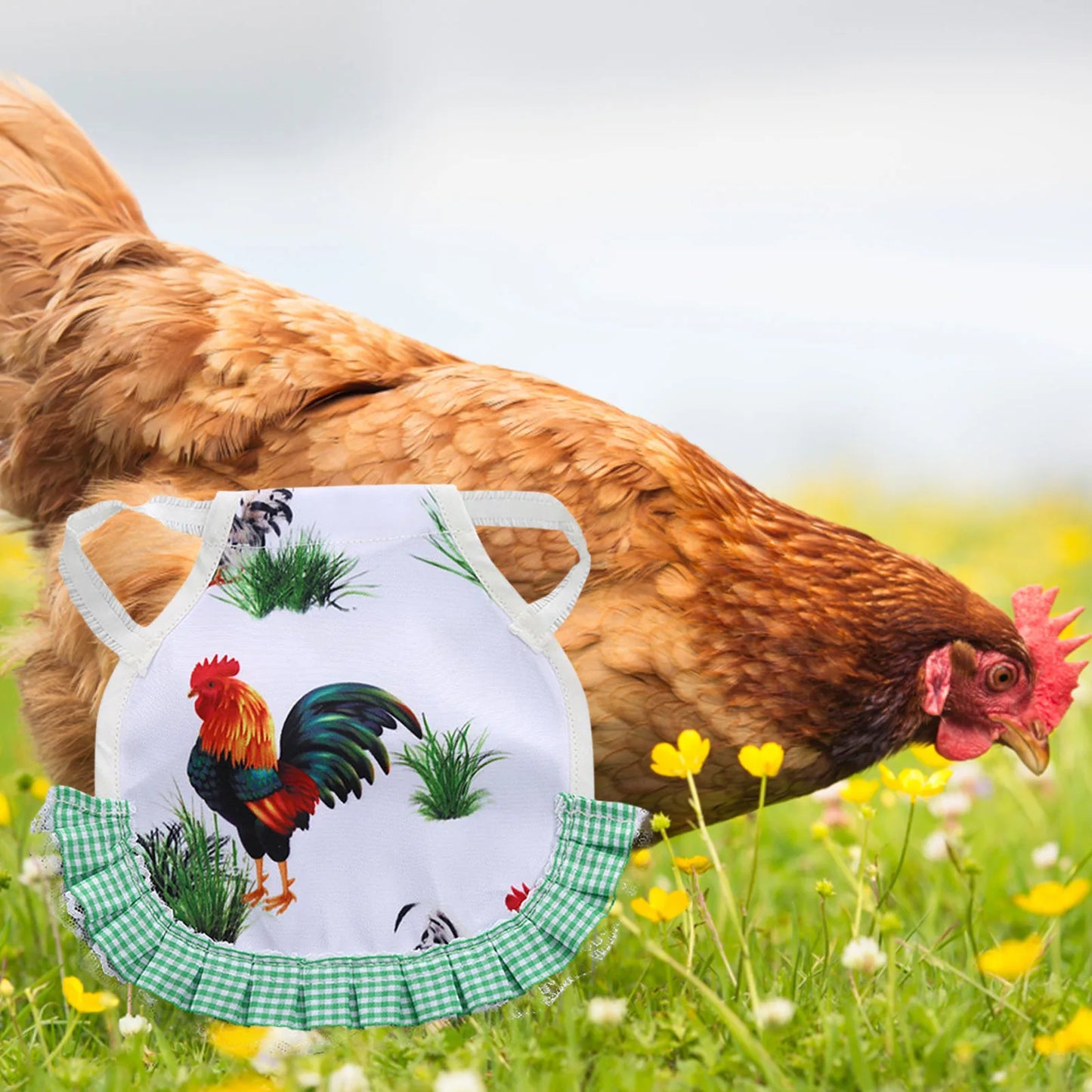 1pcs Farm Hen Feather Retainer Chicken Saddle Strap Apron Double Back Protector