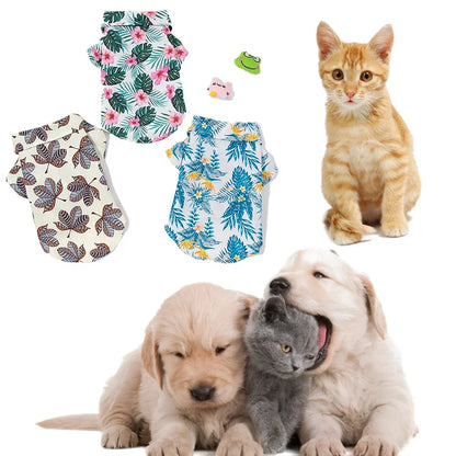 Hawaiian Style  Dog Shirts for Small Medium Dogs Puppy Cat