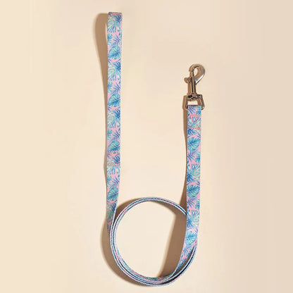 Colorful Silk-Print Cat & Dogs Lead Rope Fashion Nylon Dog Leashes