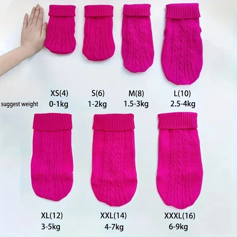 Knitted Dog Winter Sweater – Warm Soft Pet Pullover for Small & Medium Dogs