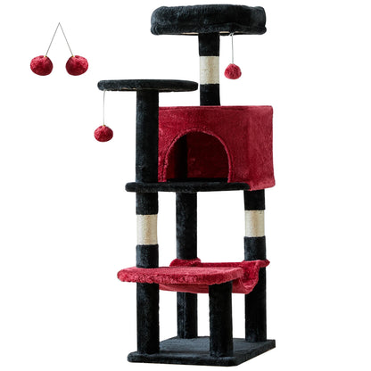 44In Cat Tree Multi-Cat Climbing Tower Scratching Posts