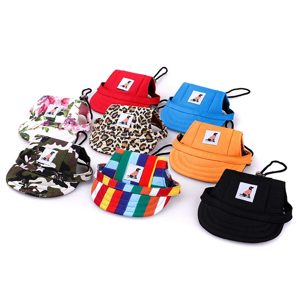 Collection of colorful dog harnesses with various patterns on a white background