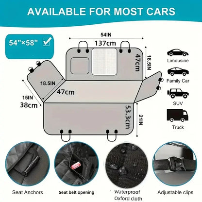 Dog Car Seat Cover 100% Waterproof  Hammock Back Seat Cover