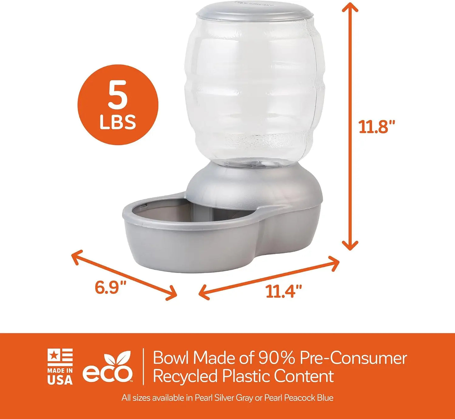 Automatic Pet Feeder for Cats and Dogs, 5 LB Capacity,