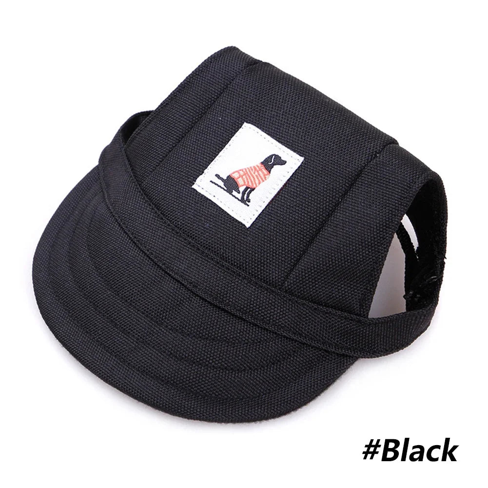 Black pet harness with a label on a white background