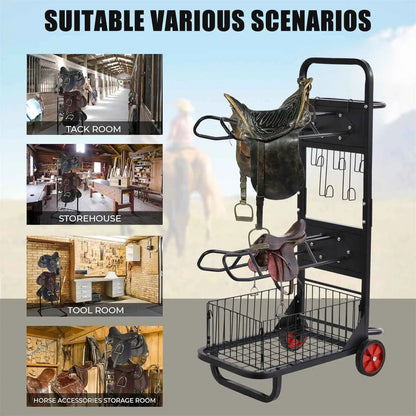 Portable Saddle Stand with Wheels,Heavy Duty