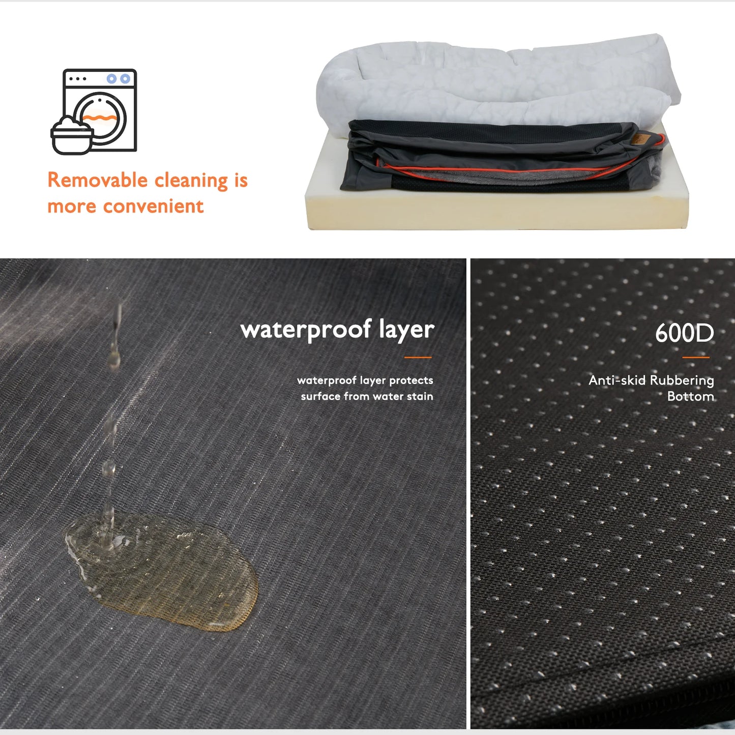 Large Dog waterproof Bed Comfortable Anti Allergy Washable