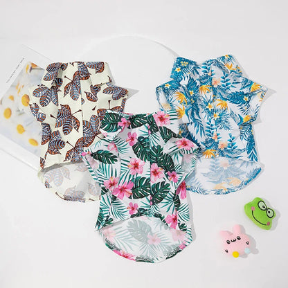 Hawaiian Style  Dog Shirts for Small Medium Dogs Puppy Cat