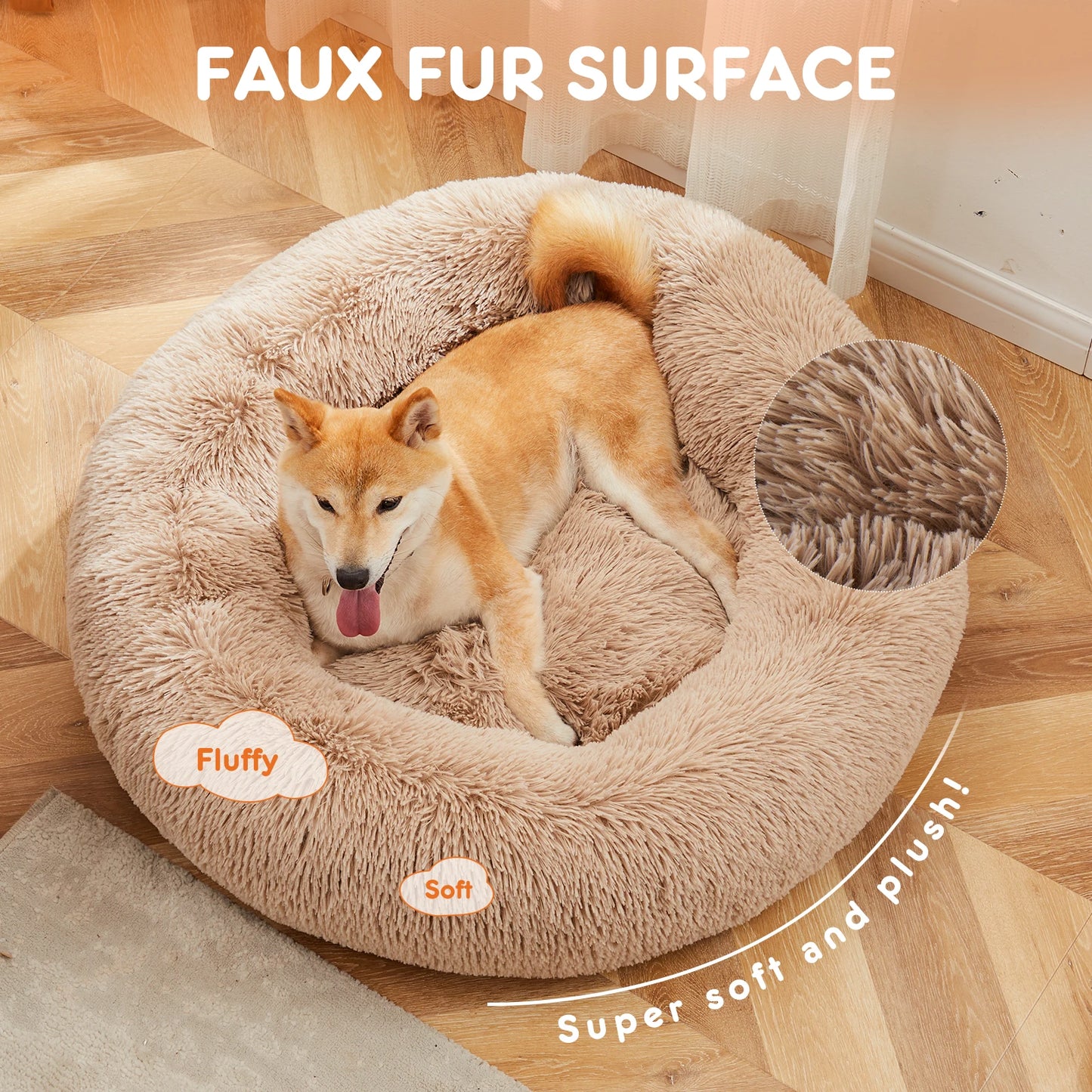 Calming Bed for Medium to Large Dogs Washable