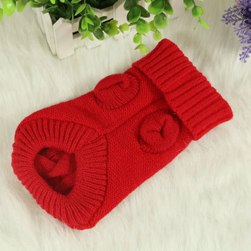 Knitted Dog Winter Sweater – Warm Soft Pet Pullover for Small & Medium Dogs