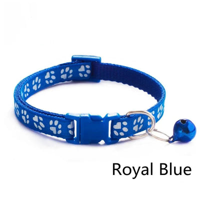 1/6/18pcs Collar With Bell Footprints Colorful Adjustable Bell Ring Necklace Pet