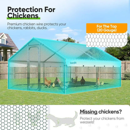 12x9x6.6ft Walk-In Chicken Coop with Nesting Box