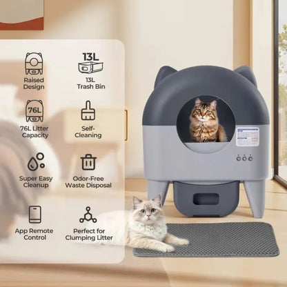 Automatic Cat Litter Box Extra Large Self Cleaning Litter Box