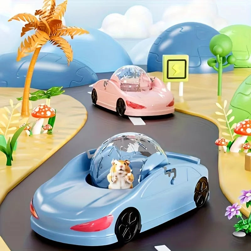 A super sized pet sports car toy with rolling balls hamster pets,