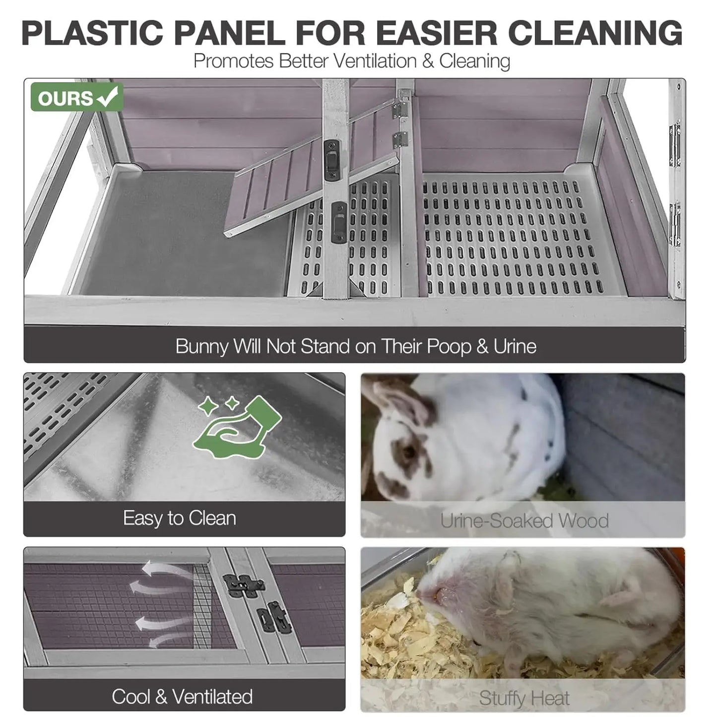 Guinea Pig, Hamster Cage with wheels, Anti-Chewing Ramp and Hideouts,