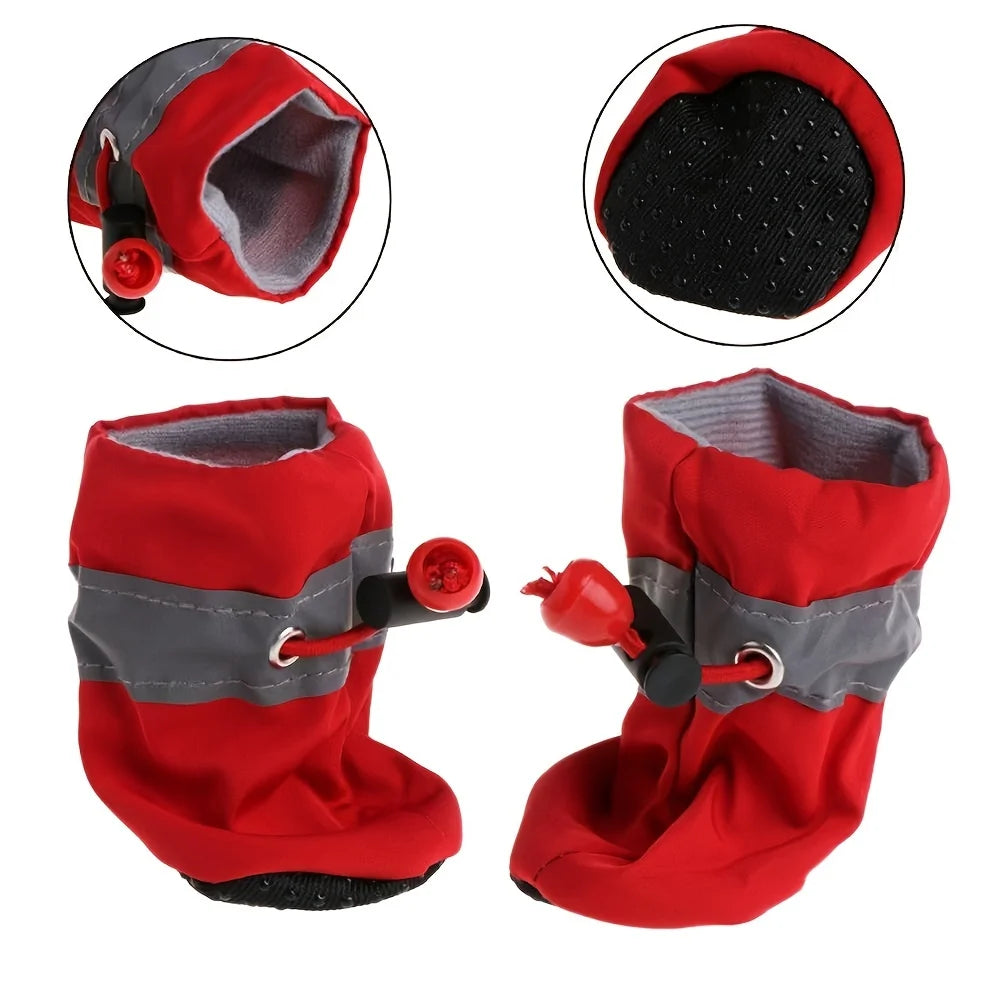 4pcs Water-Resistant Dog Shoes For Small Dogs