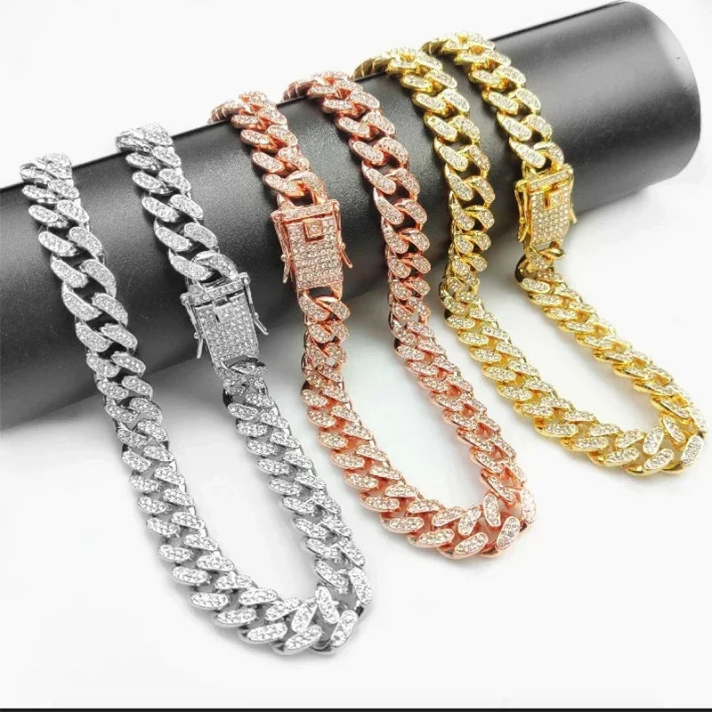 Dog Chain Collar Diamond Cuban Link Necklace Metal Cat Chain