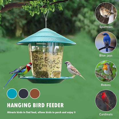 Bird Feeder Automatic Foot Feeding Hanging Dispenser