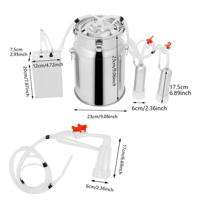 Electric Milking Machine for Cows Goats Stainless Steel