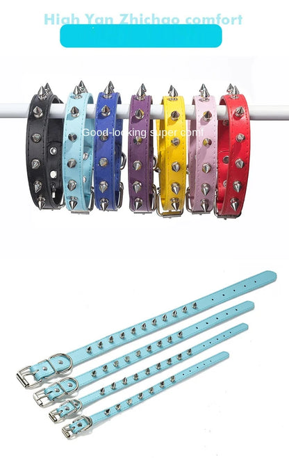 Harp Spiked Studded Leather Dog Collars