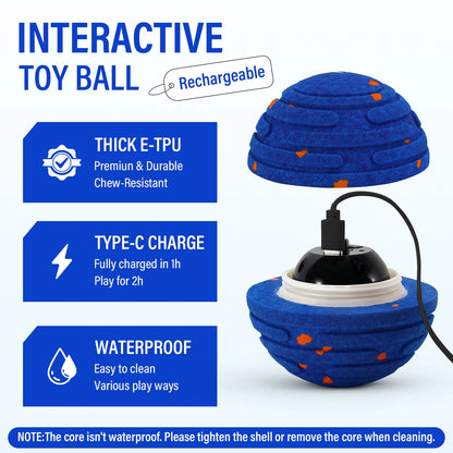 Smart Interactive Dog Toy, Indestructible for Aggressive Chewers, Rechargeable