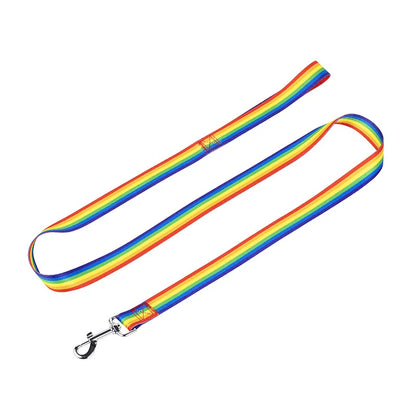 Rainbow Dog Rope Large Medium And Small, Traction Rope Snap On Pet Collar