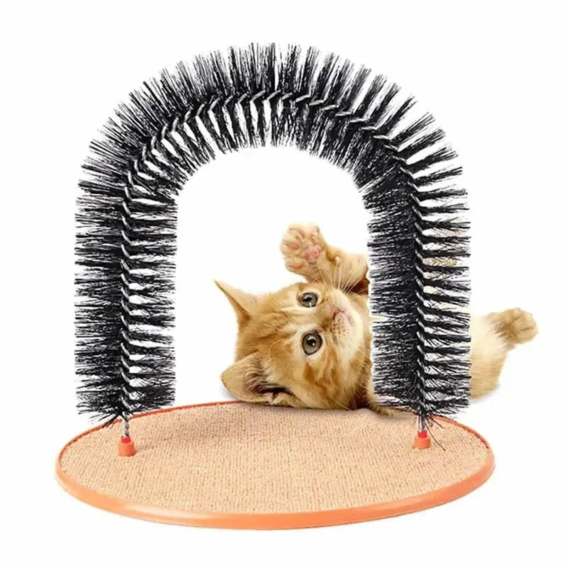 Cat Toy Arch Self Groom Feline with A Massage Brush