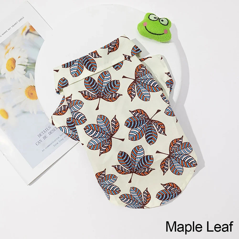 Hawaiian Style  Dog Shirts for Small Medium Dogs Puppy Cat