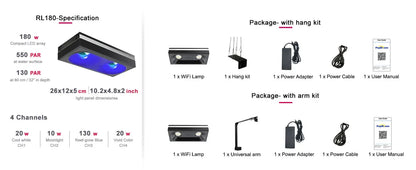 WiFi Led Aquarium Reef Light 180W