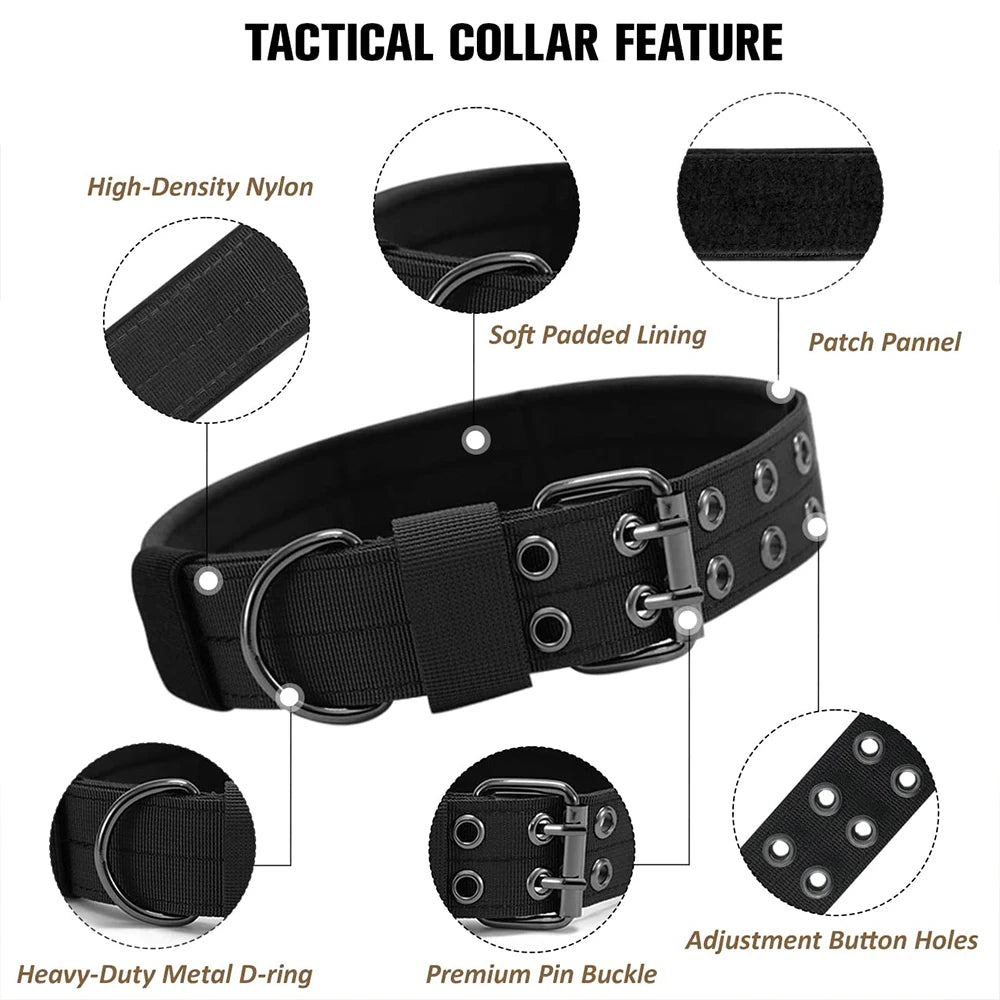Tactical Dog Collar Durable Nylon Military Outdoor