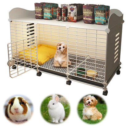 Kennel with Wheels & Tray Indoor  Wired Cage  Small/Medium dog