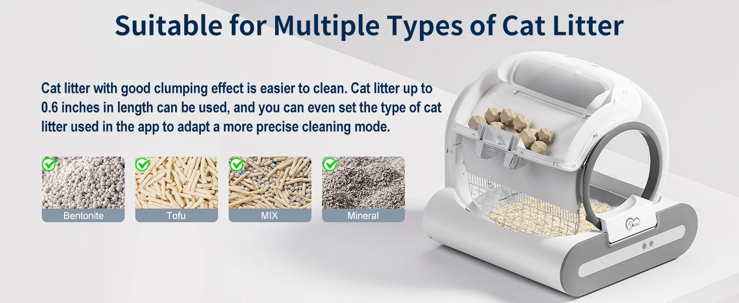 Self-Cleaning Cat Litter Box App Control, ONLY Supports 2.4G WiFi