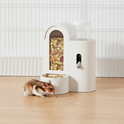 2-in-1 Automatic Food Bowl Large Capacity Hamster Feeder And Waterer