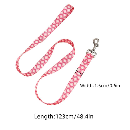 Colorful Silk-Print Cat & Dogs Lead Rope Fashion Nylon Dog Leashes