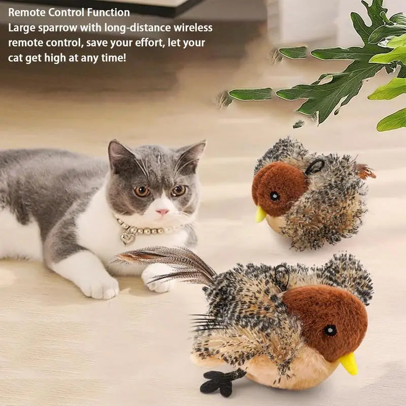 Flapping Bird Cat Toy USB Rechargeable Touch Activated