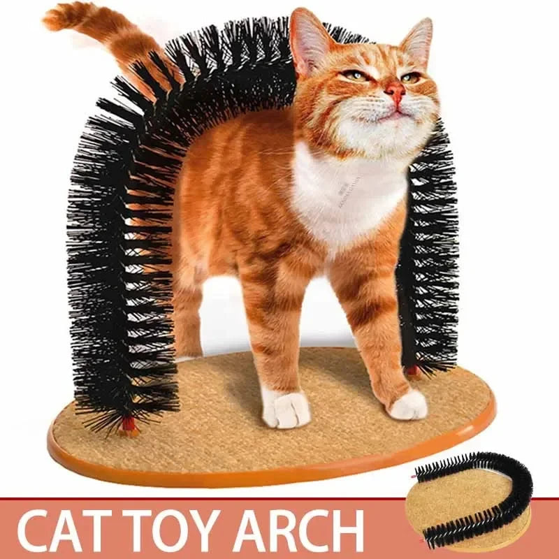 Cat Toy Arch Self Groom Feline with A Massage Brush