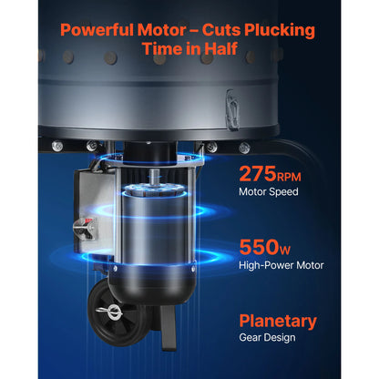 Chicken Plucker Machine 15.7in/19.7in/25.6in Drum