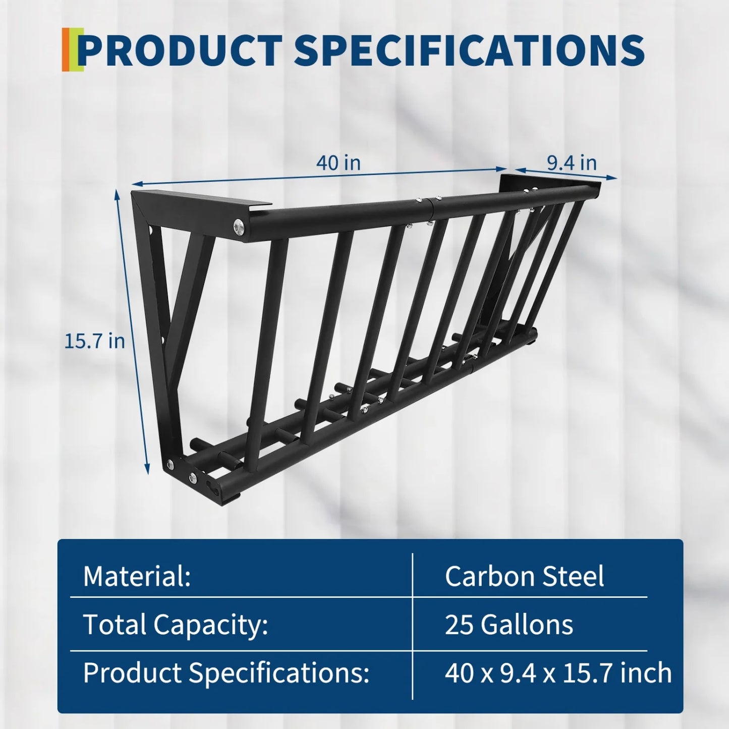Wall Mount Hay Feeder Rack, Heavy Duty Carbon Steel Hay Holder