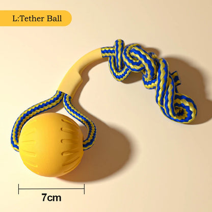 EVA Durable Dog Toys 4 Pack  Flying Disc + Ball + Tug Rope