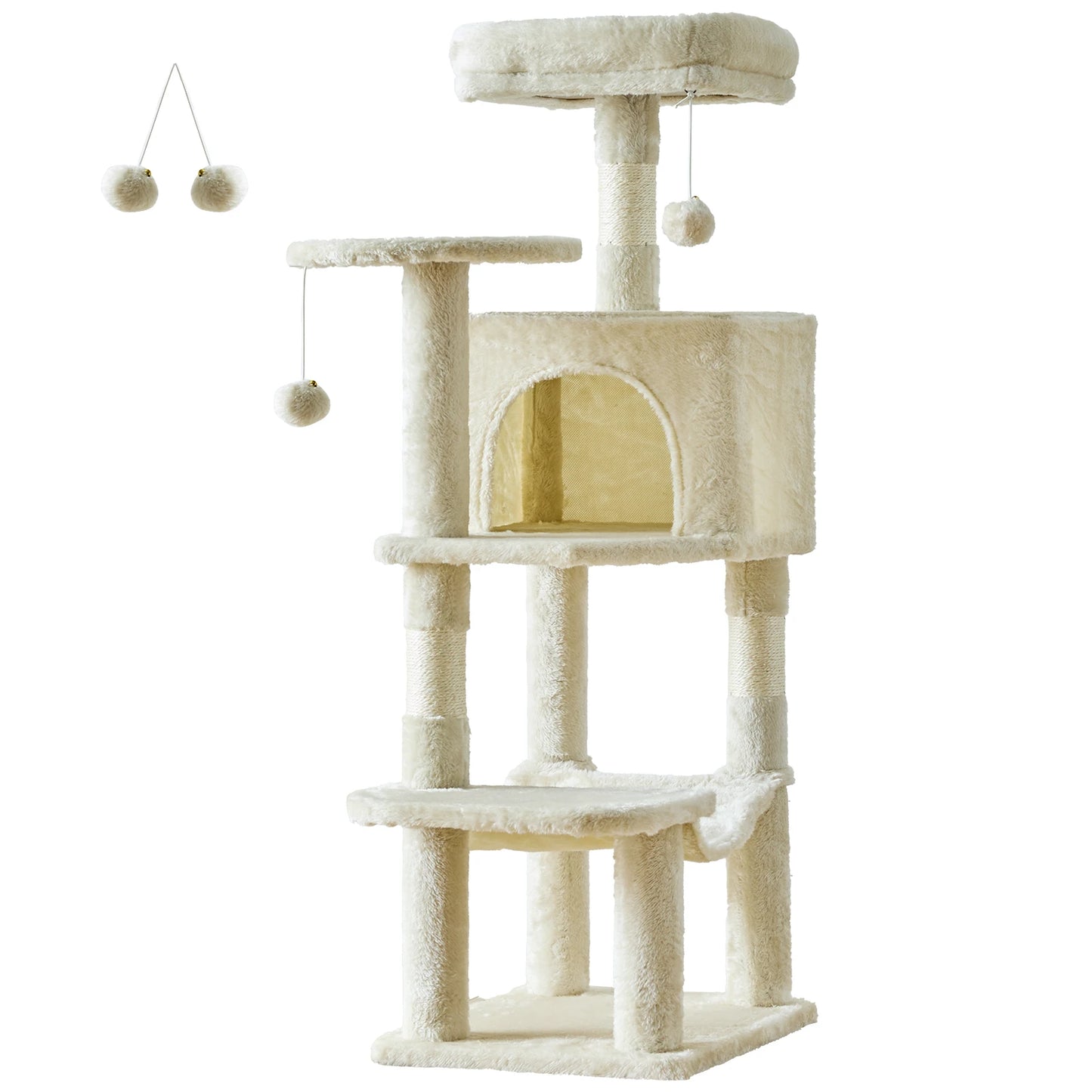 44In Cat Tree Multi-Cat Climbing Tower Scratching Posts