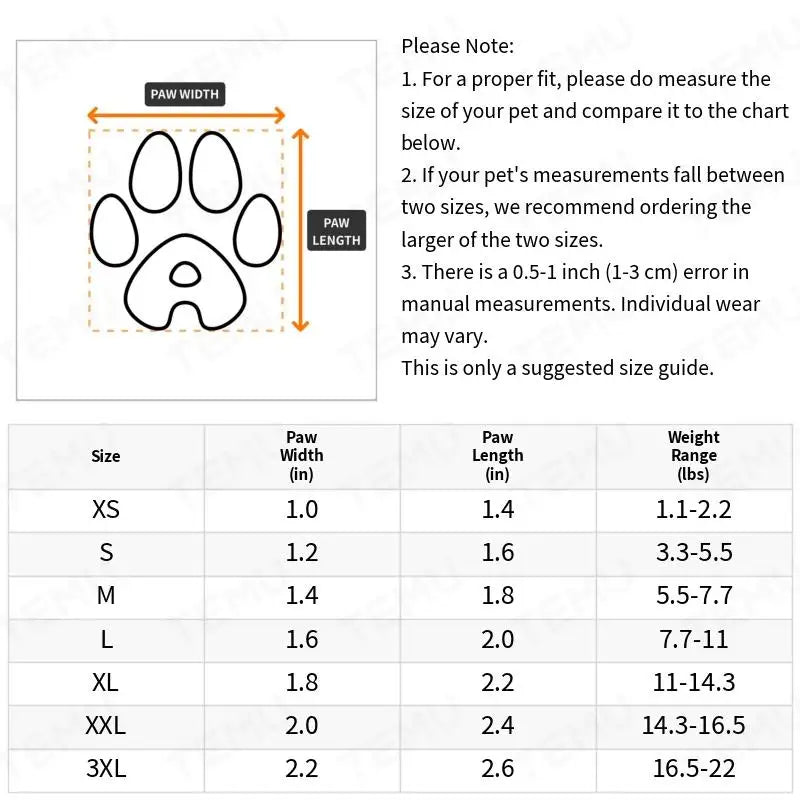 4pcs Water-Resistant Dog Shoes For Small Dogs