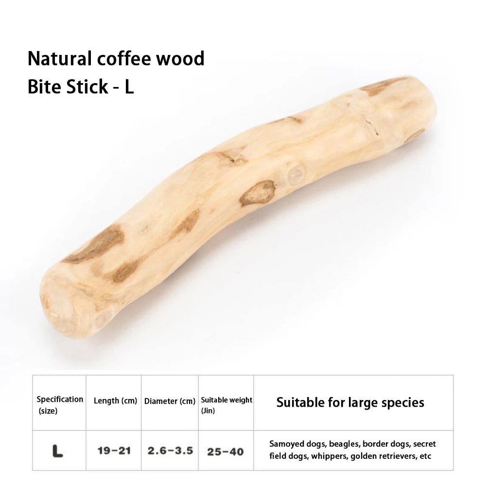 Coffee‑Shaped Wooden Dog Chew Toy – Durable Natural Wood for Tooth Pressure Relief