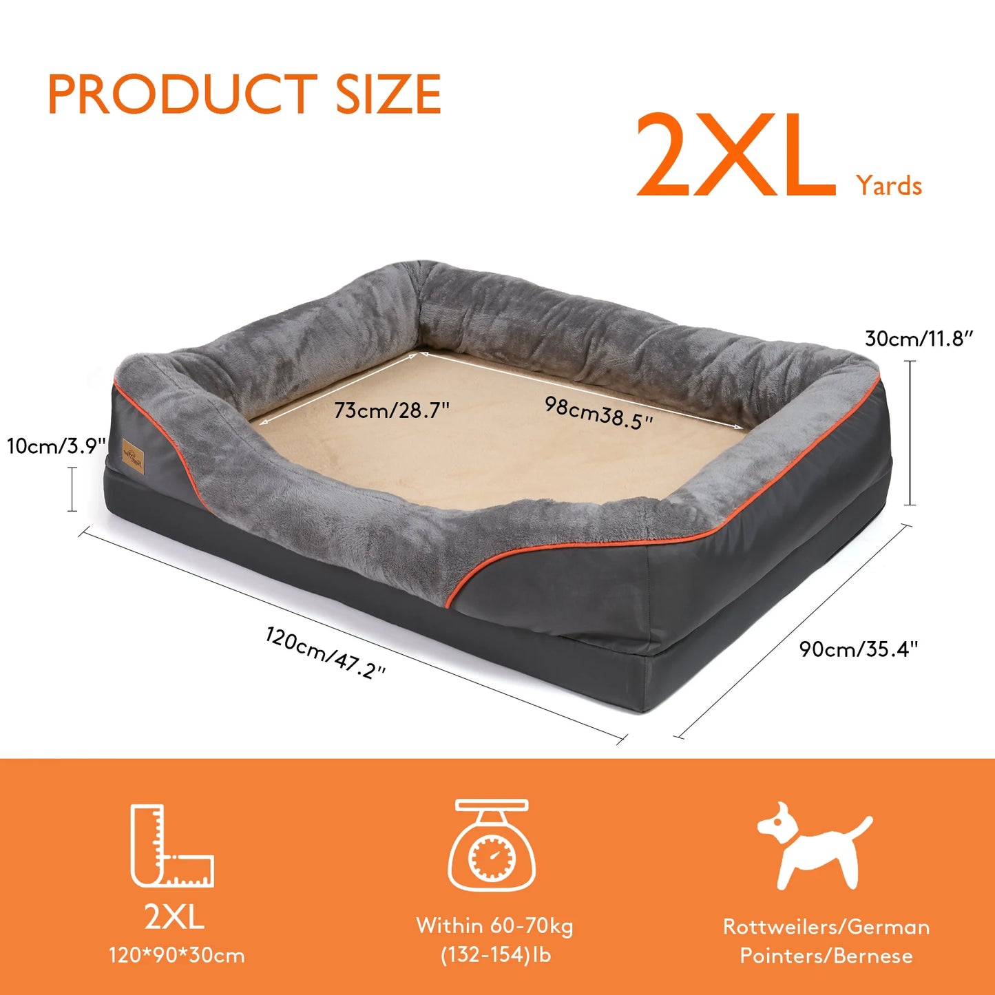 Large Dog waterproof Bed Comfortable Anti Allergy Washable