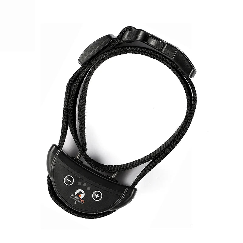 Black electronic dog collar on a white background