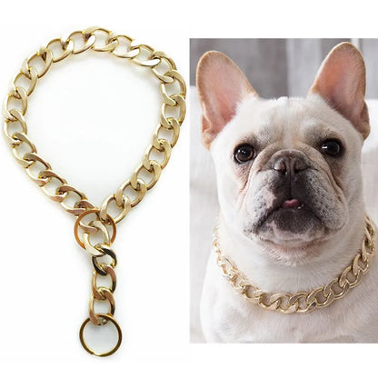 Luxury Collar Gold Dog Chain Choker For Pitbull Bulldog Teddy French Bulldog