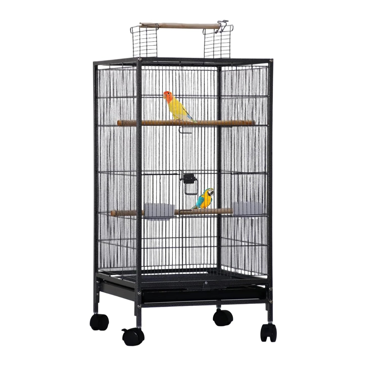 101cm Open Top Budgie Cage with Rolling Stand