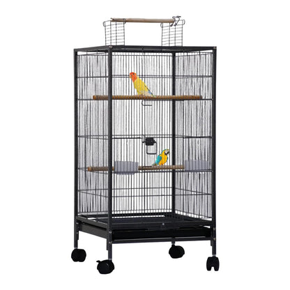 101cm Open Top Budgie Cage with Rolling Stand
